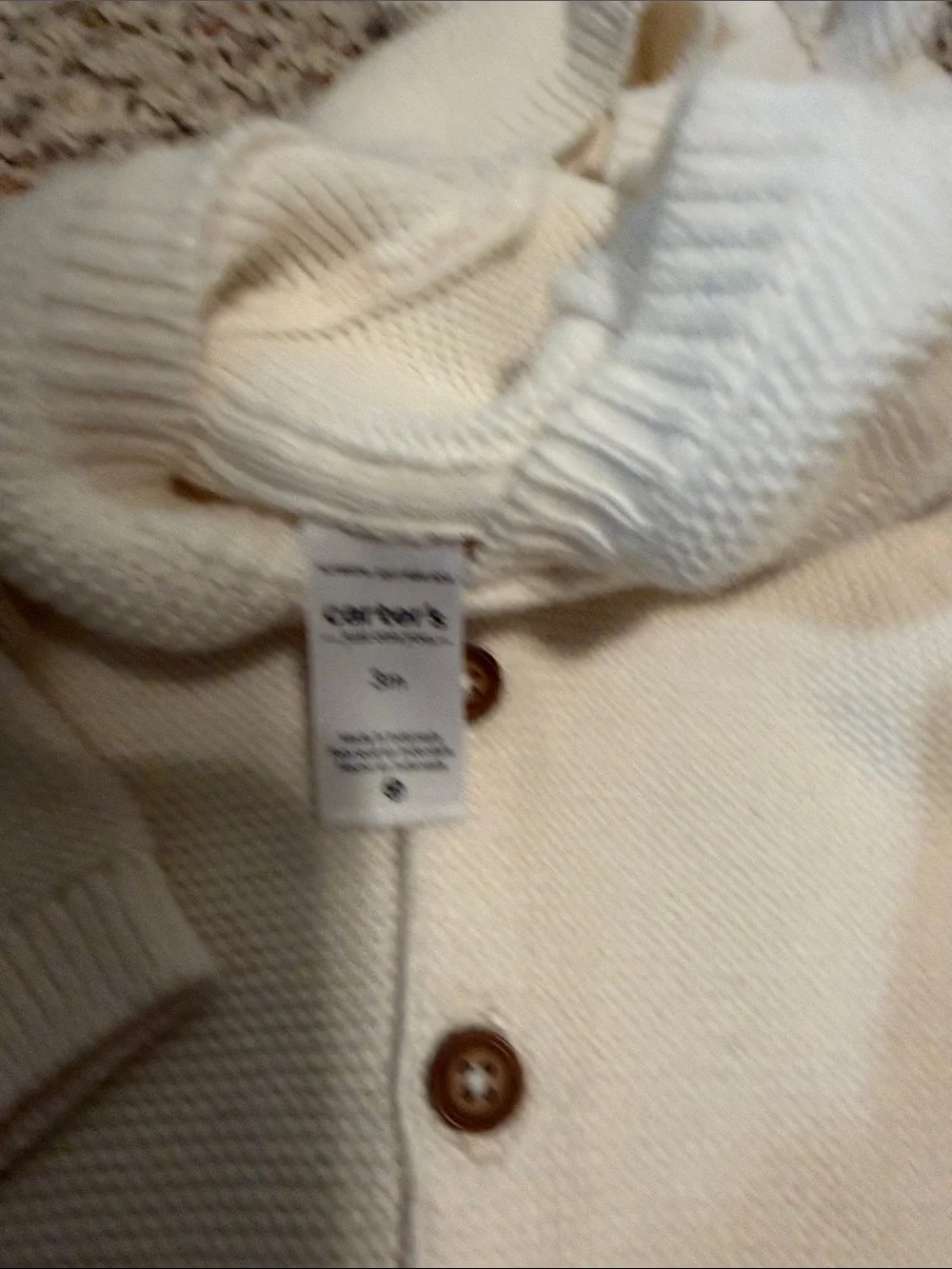 Carter's Cream Knit Hooded Sweater with Bear Ears